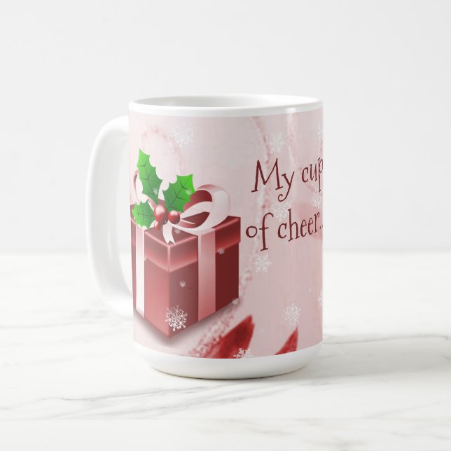 Mug café cadeau de Noël rouge (Devant gauche)