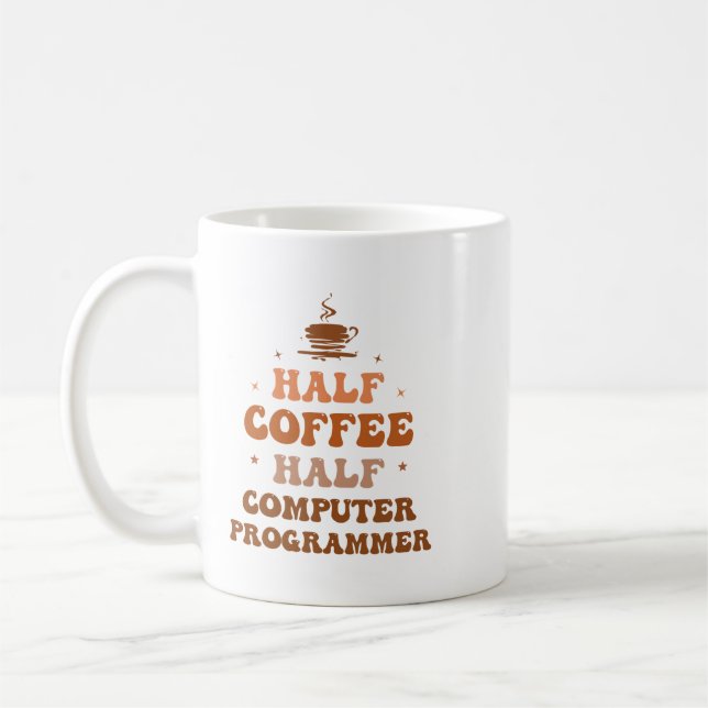 Mug Café CF Half Café Moitié programmeur d'ordinateur  (Gauche)