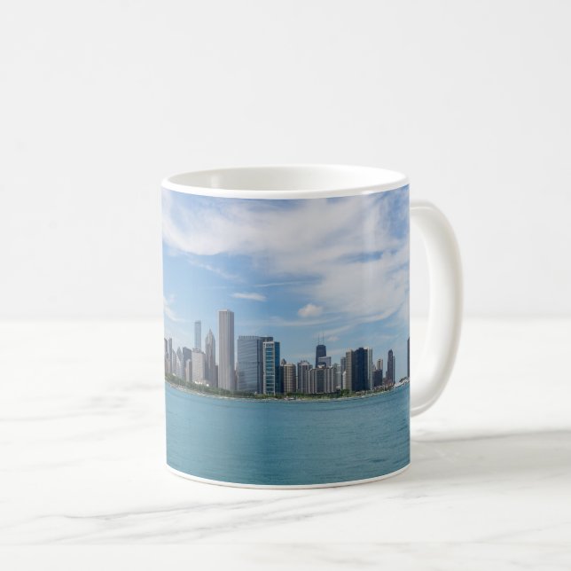 Mug café Cityscape de la fête de Chicago (Devant droit)