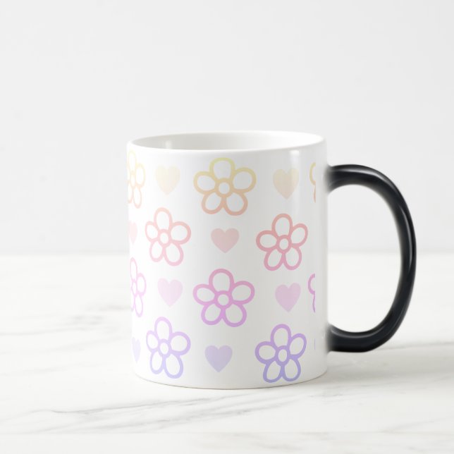 Mug café coeur et fleurs (Droite)