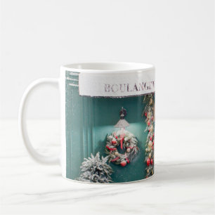 Mug Café de Noël extérieur boulangerie avec décoration