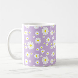 Mug Café de printemps Motif à marguerite violet