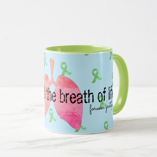 Mug Café de transplantation pulmonaire du souffle (Devant droit)