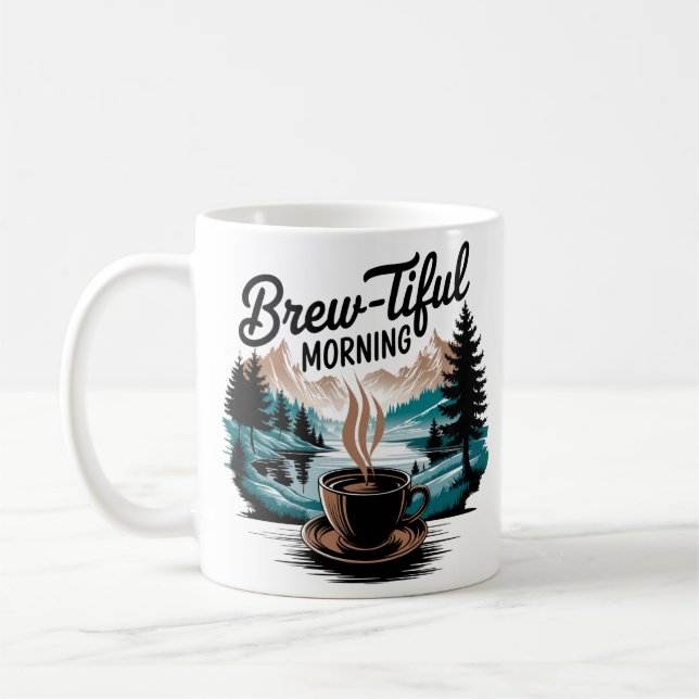 Mug Café du matin à la brasse Montagne et nature (Gauche)