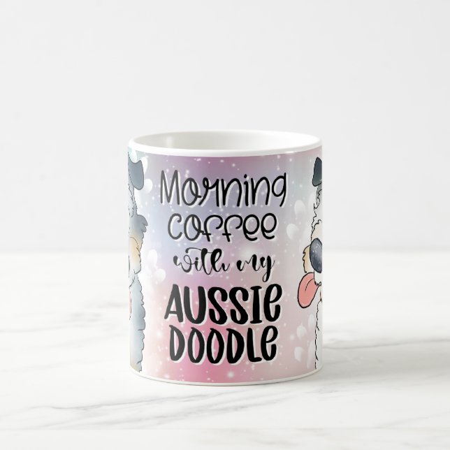 Mug Café du matin avec mon Doodle australien (Centre)