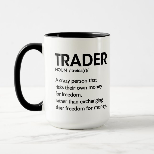 Mug Café du négociant, définition du négociant Stock J (Gauche)