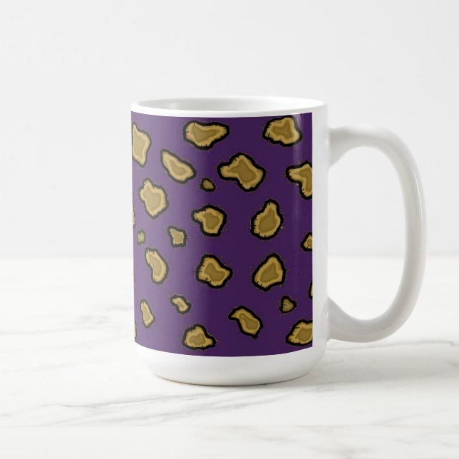 Mug café Empreinte de léopard violet (Droite)