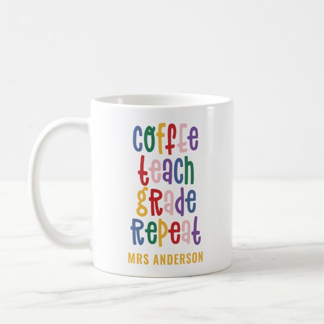 Mug Café, enseigner, grade, répéter professeur de typo (Gauche)