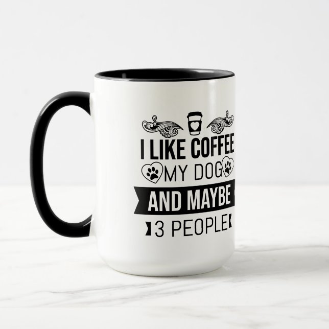 Mug Café et chiens introvertir ami anniversaire drôle (Gauche)