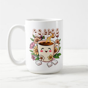 Mug Café et fleurs Cute Kawaii