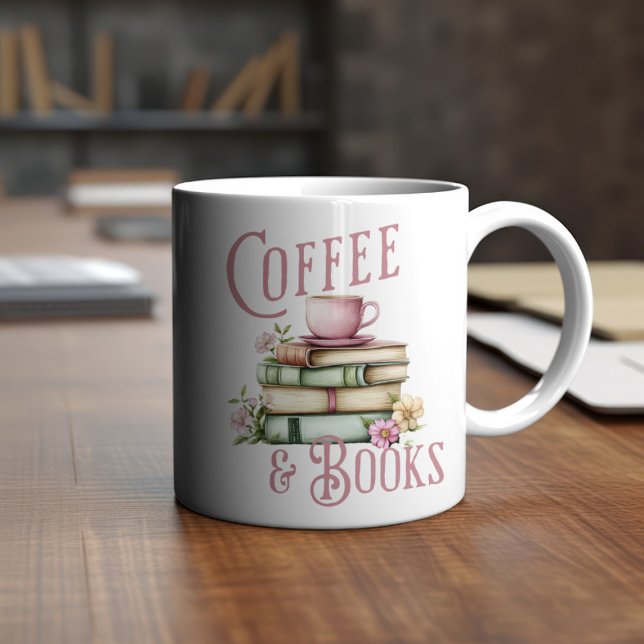 Mug Café et livres d'aquarelle (Créateur téléchargé)