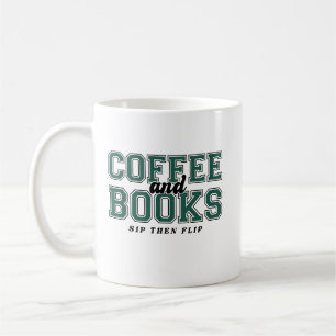 Mug Café et livres Sirotez puis feuilletez Livre vert