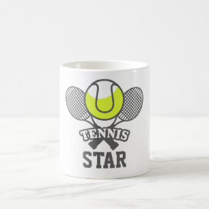 Mug café étoile de tennis personnalisé