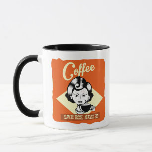 Mug café femme rétro