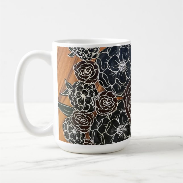 Mug café floral foncé (Gauche)