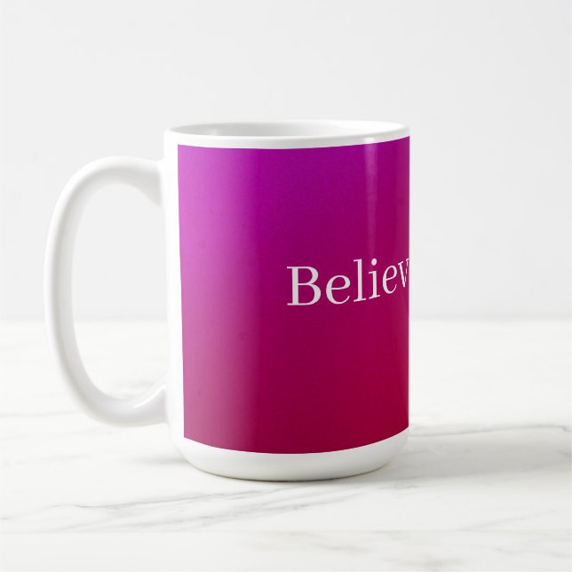 Mug Café Fuchsia "Croire" (Gauche)