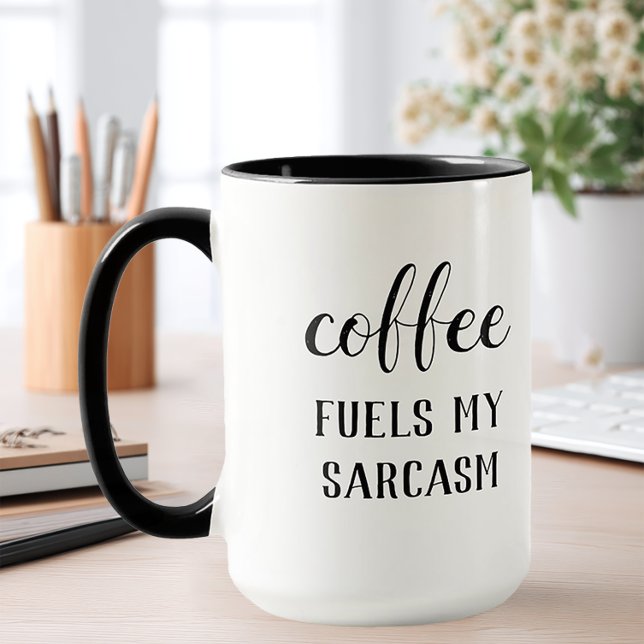 Mug Café Fuels Mon Sarcasme (Funny Coffee Fuels my Sarcasm mug)
