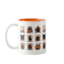 Mug café Halloween avec de mignons caractères Éffr