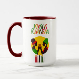 Mug café Kwanzaa avec des accents rouges, 15 oz