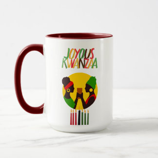 Mug café Kwanzaa avec des accents rouges, 15 oz