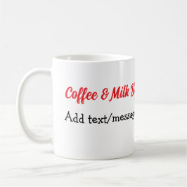 Mug Café & lait mélange amour couple café coeur rouge 