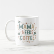 Mug Café Maman | Mug en céramique floral pour la f