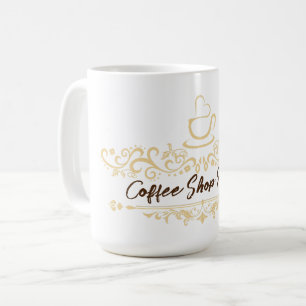 Mug Café moderne Boulangerie accueil personnalisé Nom 