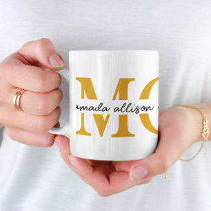 Mug café MOM personnalisé avec nom d'enfant