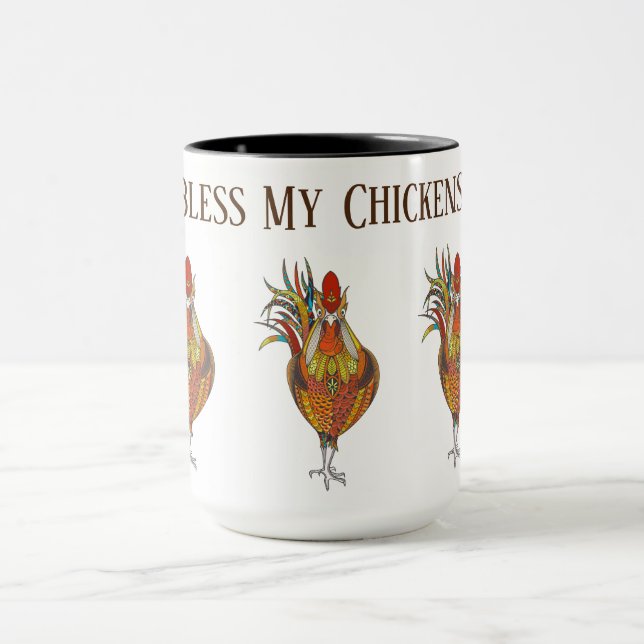 Mug Café Mug-Bless My Chickens (Centre)