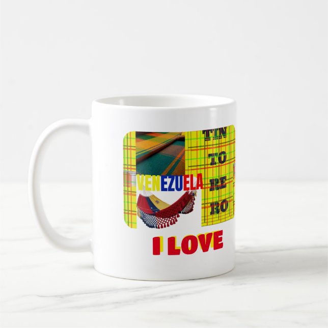 Mug Café mug I love Venezuela, personnalisable (Gauche)