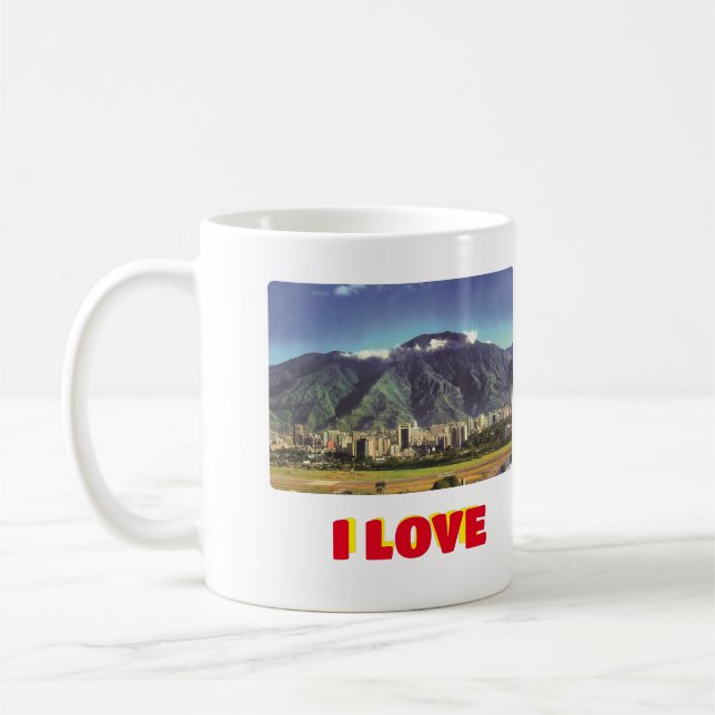 Mug Café mug I love Venezuela, personnalisable (Gauche)