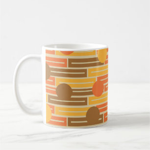 Mug Café orange, or, Rectangles Brown et cercles