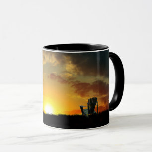 Mug café pâté pâté au coucher du soleil jaune