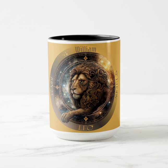 Mug Café personnalisable Leo Zodiac (Centre)