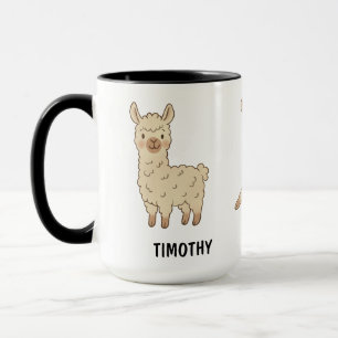 Mug Café personnalisé avec un lama alpinaca mignon des