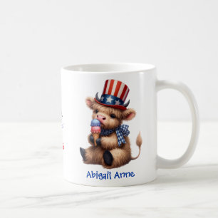 Mug Café personnalisé de bébé vache Highland patriotiq