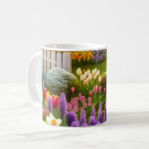 Café personnalisé du jardin de fleurs de printemps