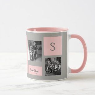 Mug Café personnalisé par monogramme rose fait sur