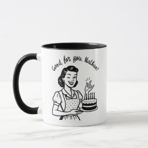 Mug Café personnalisé Retro Birthday Cake