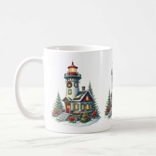 Mug café phare de Noël (Gauche)