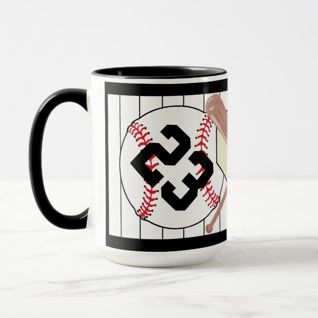 Mug café Pinstripe de baseball personnalisé (Gauche)