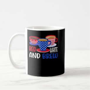 Mug Café Rouge Blanc Et Brûler 4 juillet Patriotique W