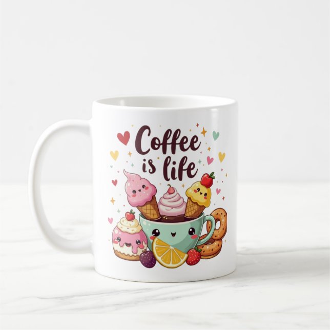 Mug café simple est la vie Destiné aux enfants (Gauche)