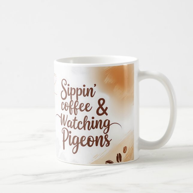 Mug Café Sippin et boug de pigeons d'observation (Droite)
