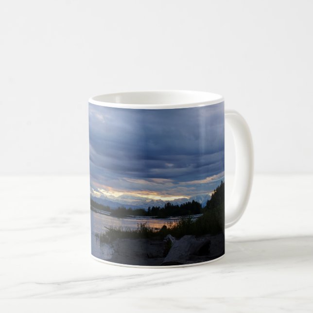 Mug café Sunset de l'Alaska de minuit (Devant droit)