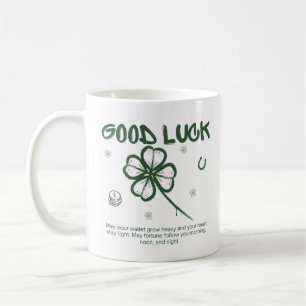 Mug Café Trèfle à Quatre Feuilles Bonne Chance