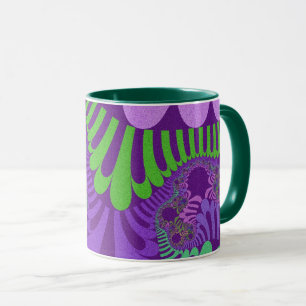 Mug café vert pourpre personnalisé