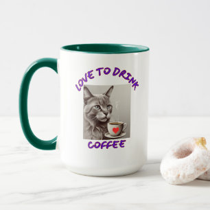Mug Caféine Chat Musique humoristique