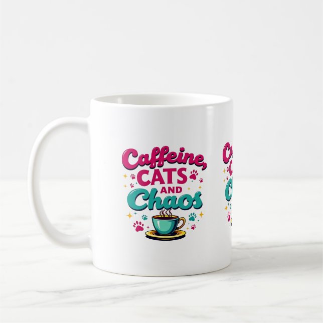 Mug Caféine, chats et chaos (Gauche)