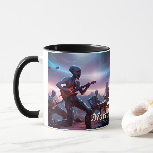 Mug Caféine du matin de Jazzy personnalisable (Avec donut)